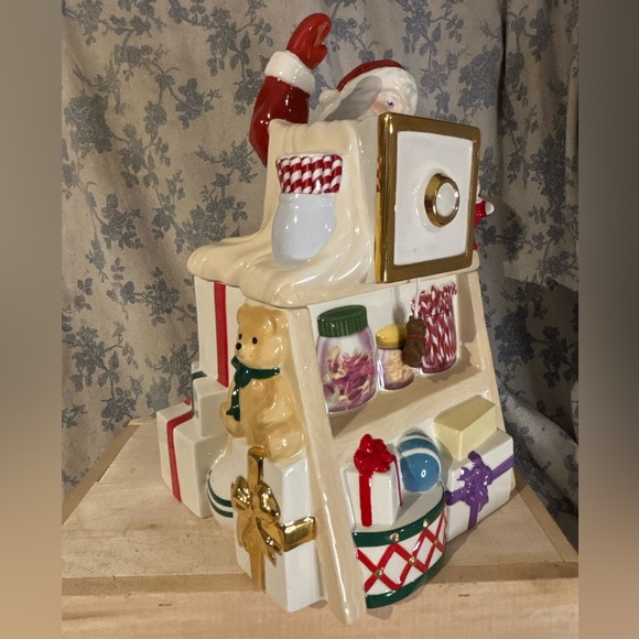 VTG Lenox Holiday Village Collection Santa Musical Candy Box - Picture 8 of 12